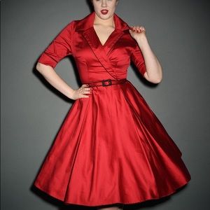 Red Haunted Housewife Dress Deadly Dames Pinup 3X